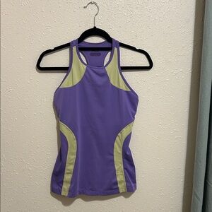 Purple Lime Green High-Neck Tank Top S/M